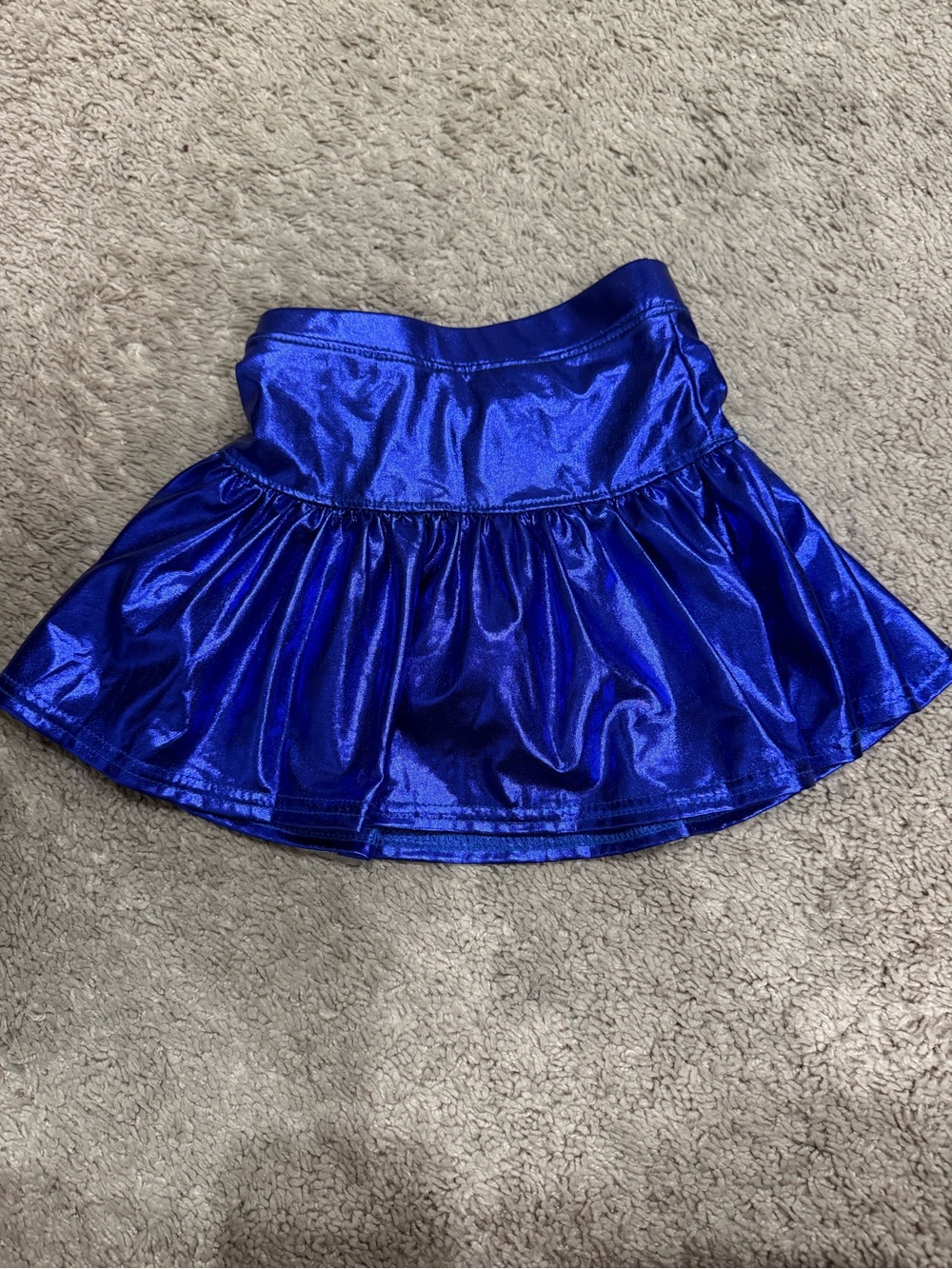 Azarhia Girls YK 4 Metallic Royal Blue Dance Skirt Skort Attached Shorts